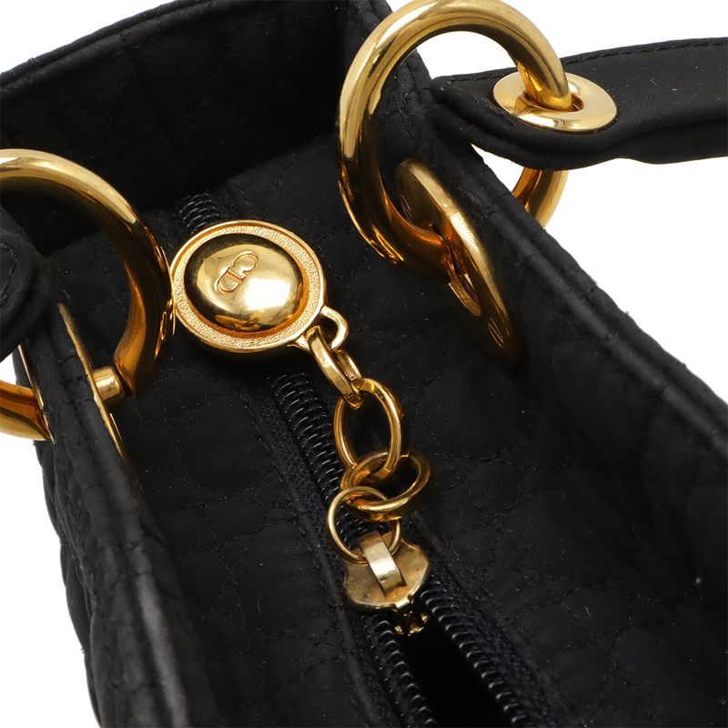 Dior Cannage Mini Bag Nylon Black Gold