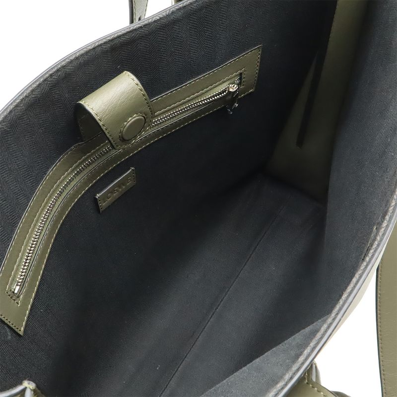 Loewe Anagram Buckle Horizontal Tote Shoulder Bag Semi Leather