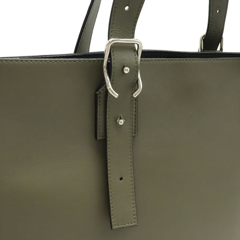 Loewe Anagram Buckle Horizontal Tote Shoulder Bag Semi Leather