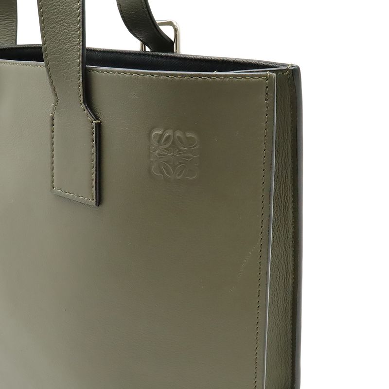 Loewe Anagram Buckle Horizontal Tote Shoulder Bag Semi Leather