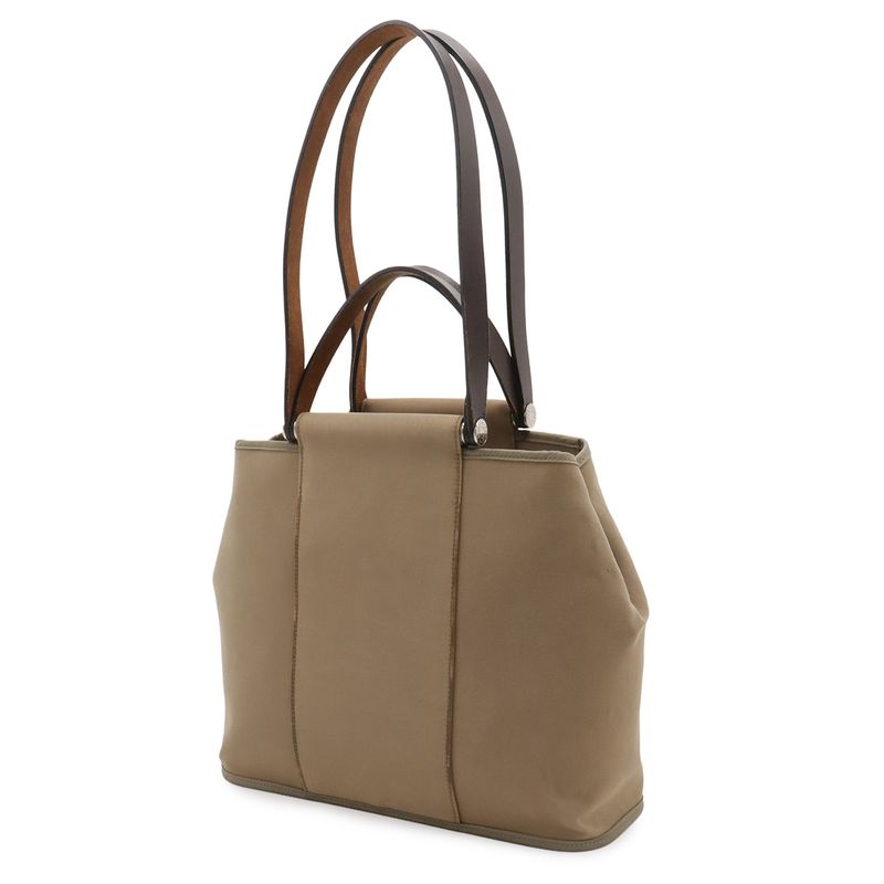Hermes Kaback PM Tote 2-Way Shoulder Bag Toile Officier Mocha Beige