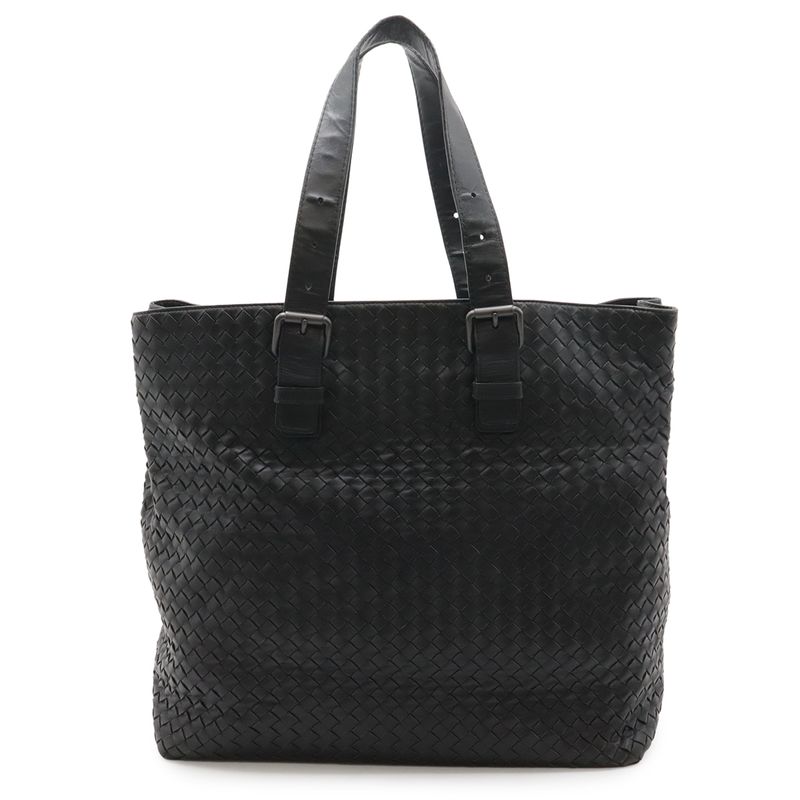 Bottega Veneta Intrecciato Tote Shoulder Bag Leather Black