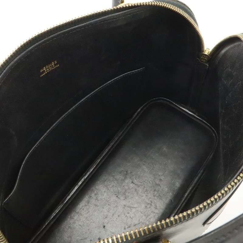 Hermes Bolide 31 2-Way Shoulder Bag Box Calf Leather Black Gold