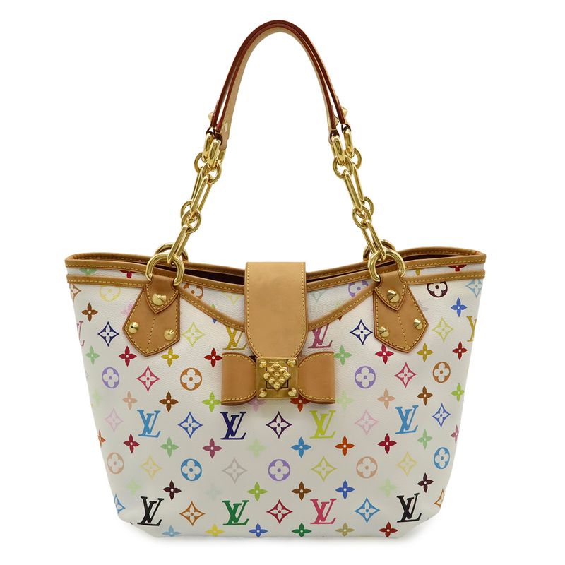 Louis Vuitton Monogram Multicolor Ani GM Tote Shoulder Bag Chain Ribbon Bron