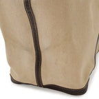 Hermes Garden Party MM Tote Shoulder Toile Ash Leather Beige Dark Brown