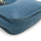 Hermes Vespa TPM Shoulder Bag Pochette Crossbody Togo Leather Blue Silver