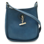 Hermes Vespa TPM Shoulder Bag Pochette Crossbody Togo Leather Blue Silver