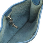 Hermes Vespa TPM Shoulder Bag Pochette Crossbody Togo Leather Blue Silver