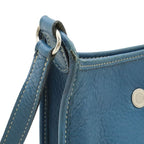 Hermes Vespa TPM Shoulder Bag Pochette Crossbody Togo Leather Blue Silver