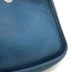 Hermes Vespa TPM Shoulder Bag Pochette Crossbody Togo Leather Blue Silver