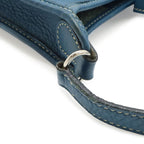 Hermes Vespa TPM Shoulder Bag Pochette Crossbody Togo Leather Blue Silver