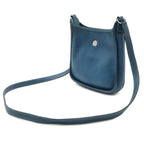 Hermes Vespa TPM Shoulder Bag Pochette Crossbody Togo Leather Blue Silver