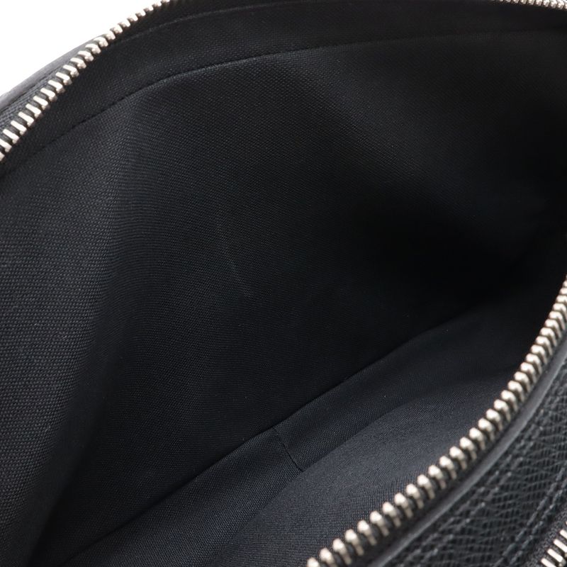 Louis Vuitton Taiga Pavel Clutch Leather Ardoise Black Silver