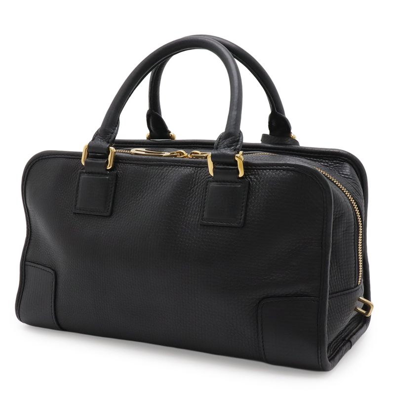 Loewe Amazona 28 Anagram Mini Boston Bag Leather Black Gold