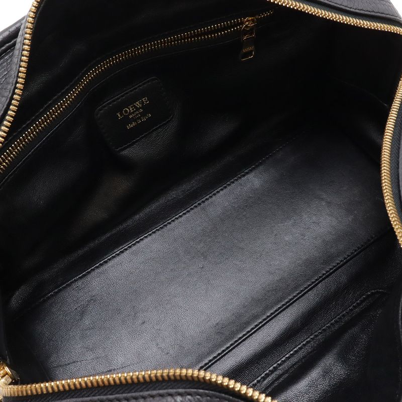 Loewe Amazona 28 Anagram Mini Boston Bag Leather Black Gold