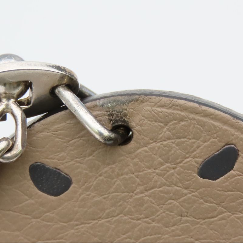 Hermes Bag Charm Animal Hippopotamus Leather Grey Cover Greige