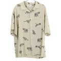 Celine Hawaiian Layon Shirt Animal Pattern Loose Short )beige