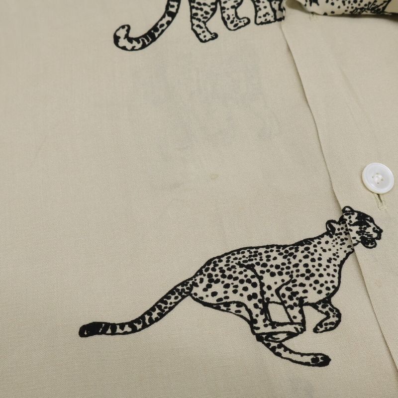 Celine Hawaiian Layon Shirt Animal Pattern Loose Short )beige
