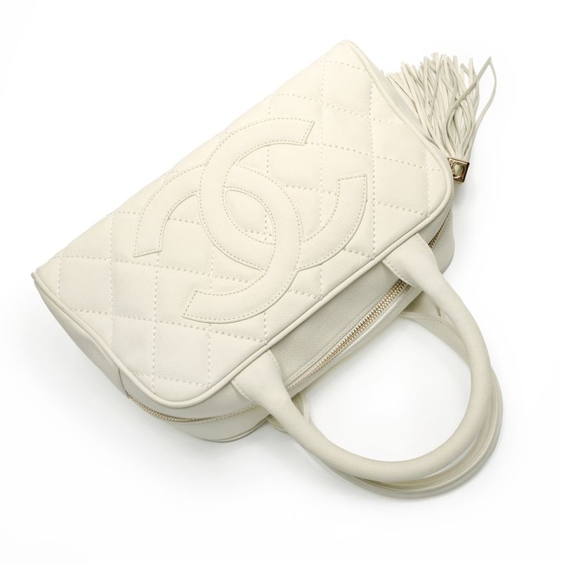 Chanel Handbag Soft Caviar CC Logo Fringe