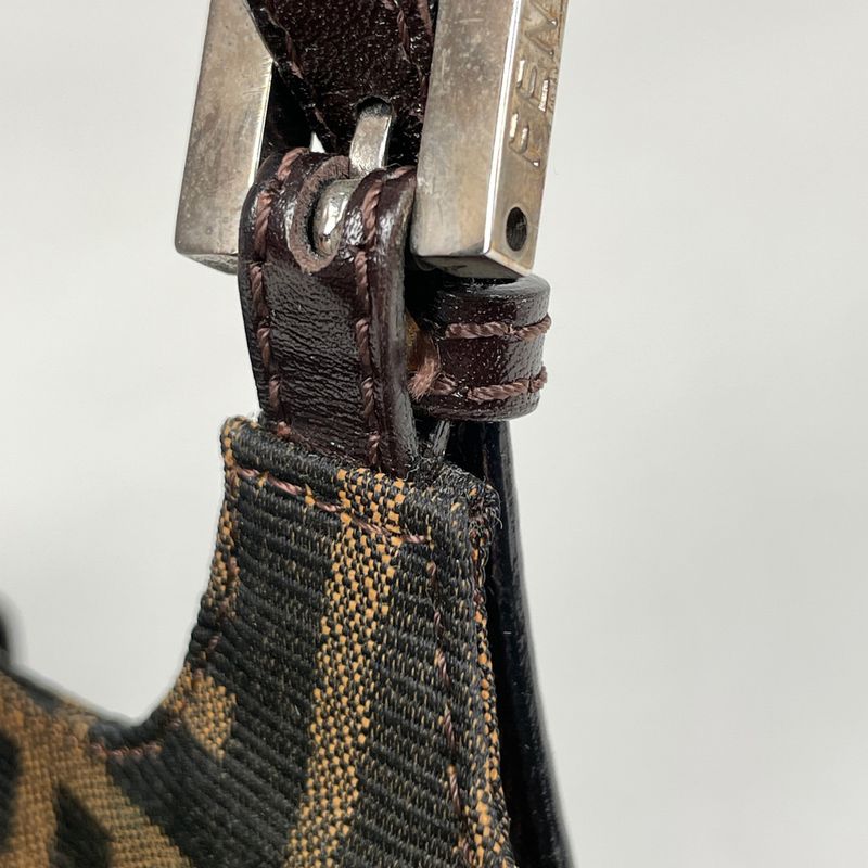 Fendi Zucca Pattern Shoulder Bag Canvas Brown