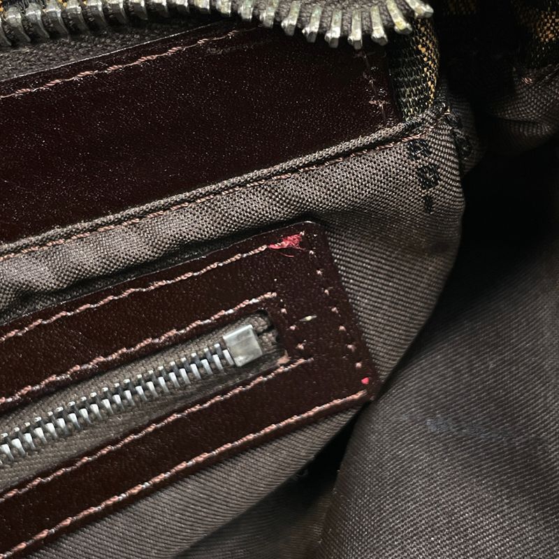 Fendi Zucca Pattern Shoulder Bag Canvas Brown