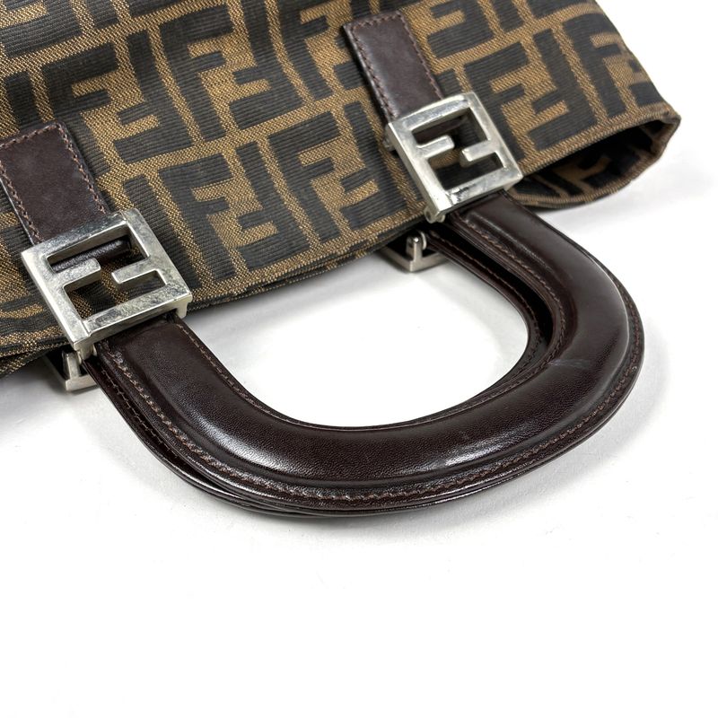 Fendi Zucca Pattern Tote Canvas Brown