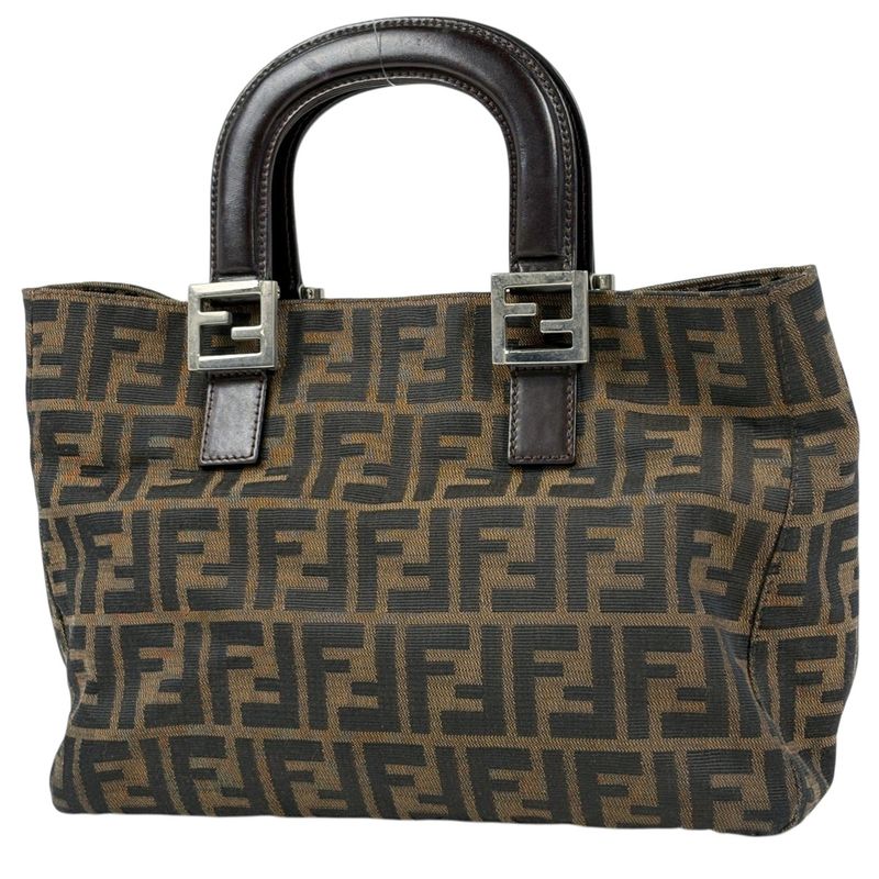 Fendi Zucca Pattern Tote Canvas Brown