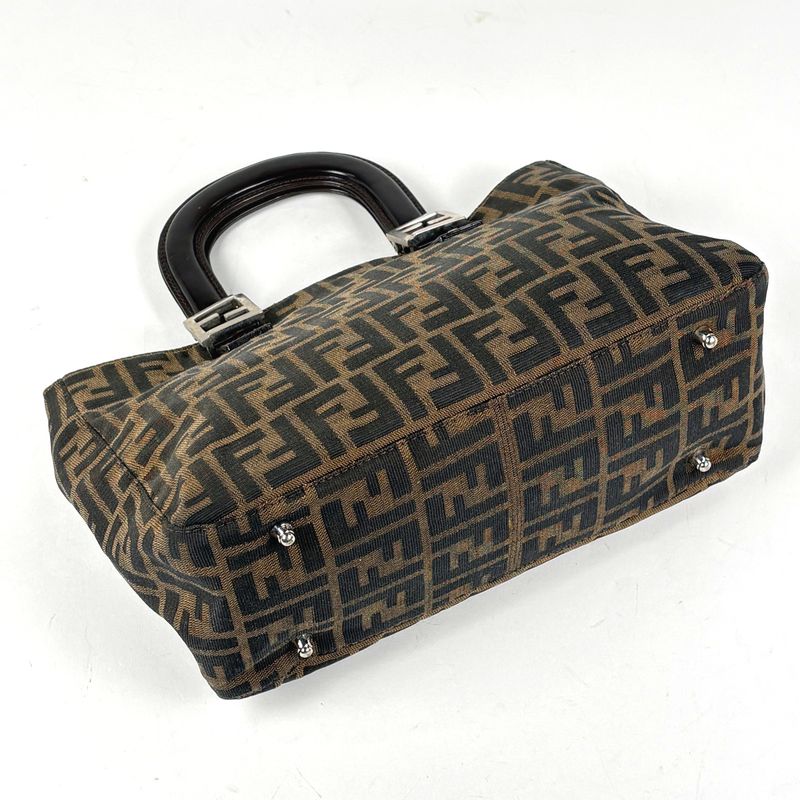 Fendi Zucca Pattern Tote Canvas Brown