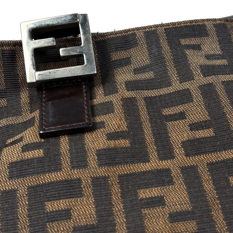 Fendi Zucca Pattern Tote Canvas Brown