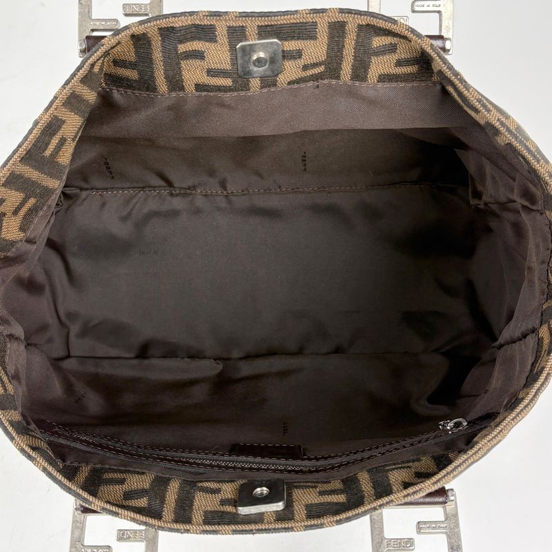 Fendi Zucca Pattern Tote Canvas Brown