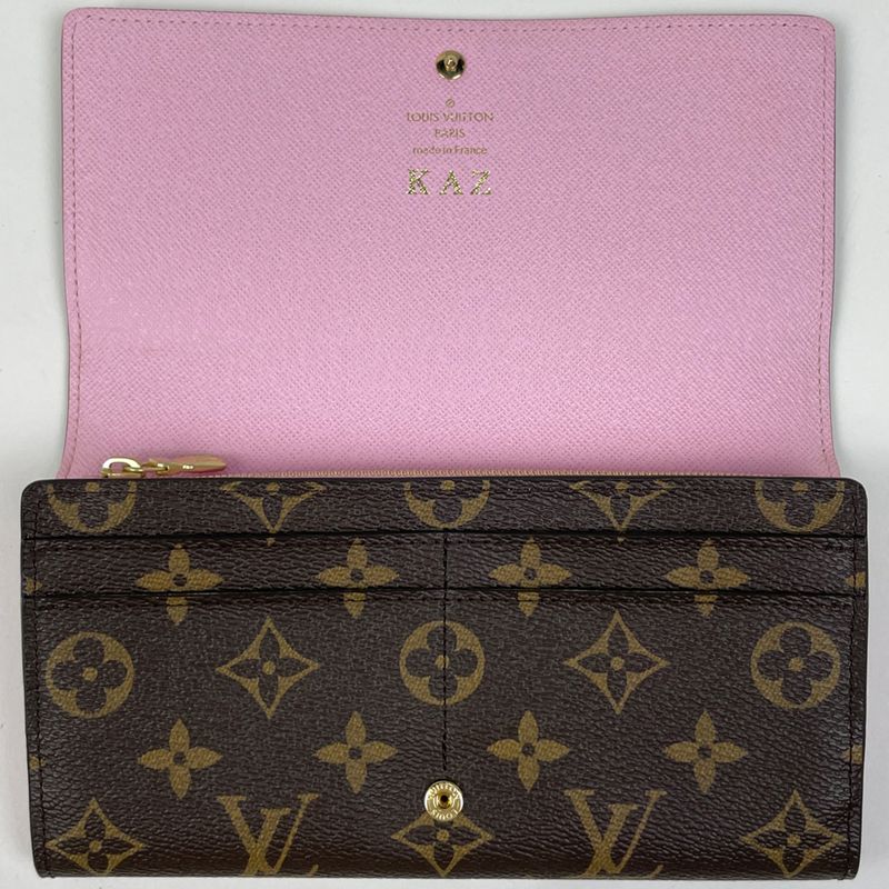 Louis Vuitton Portefeuille Sarah Bill Purse Coin Wallet Monogram Brown Multicolor