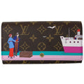 Louis Vuitton Portefeuille Sarah Bill Purse Coin Wallet Monogram Brown Multicolor