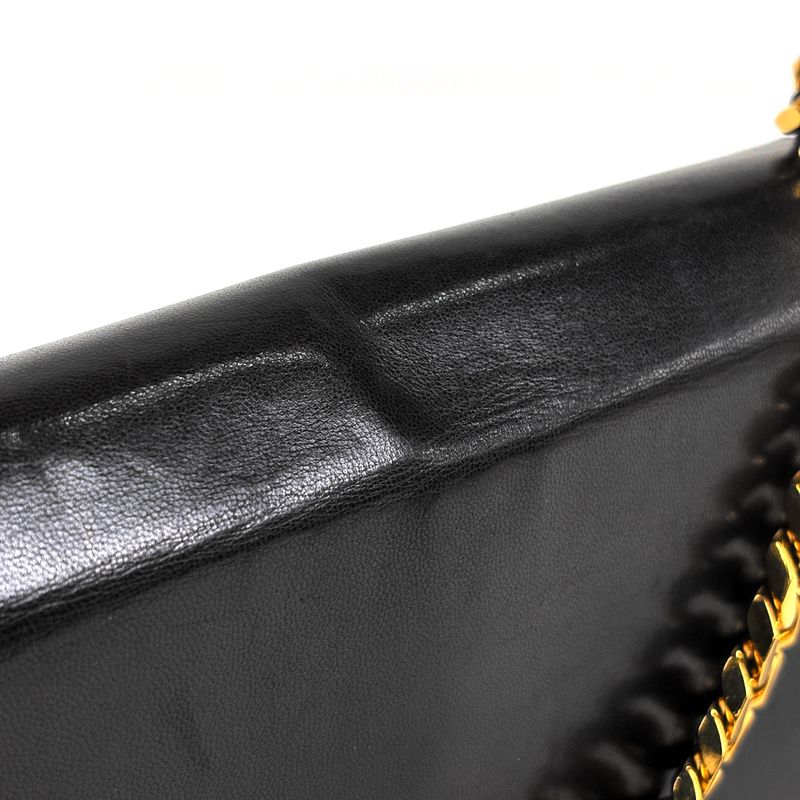 Chanel CC Logo Handbag Chain Leather Black
