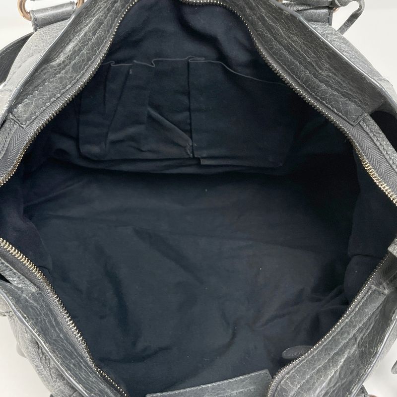 Balenciaga Giant City 2-Way Shoulder Back Handbag Leather Gray