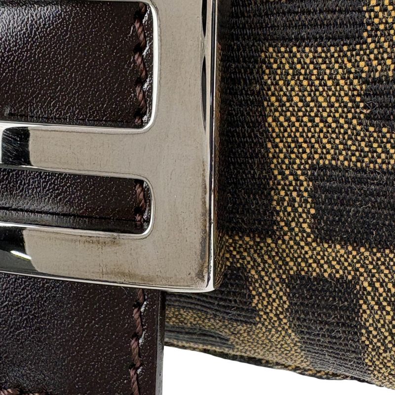 Fendi Zucca Pattern Mamma Baguette Shoulder Bag Canvas Brown