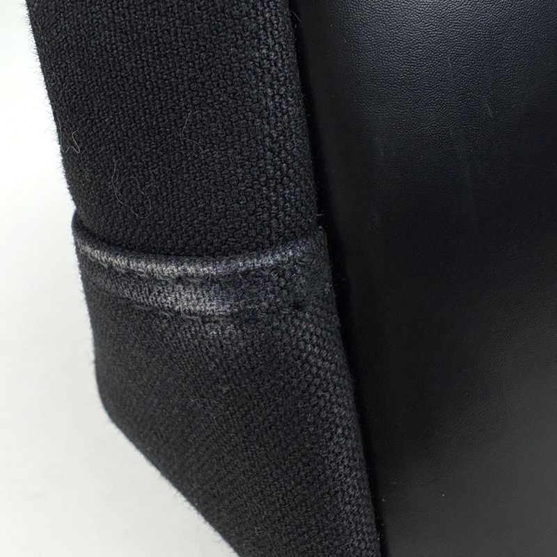 Balenciaga Navy Small Cabas Handbag Logo Tote Canvas Black