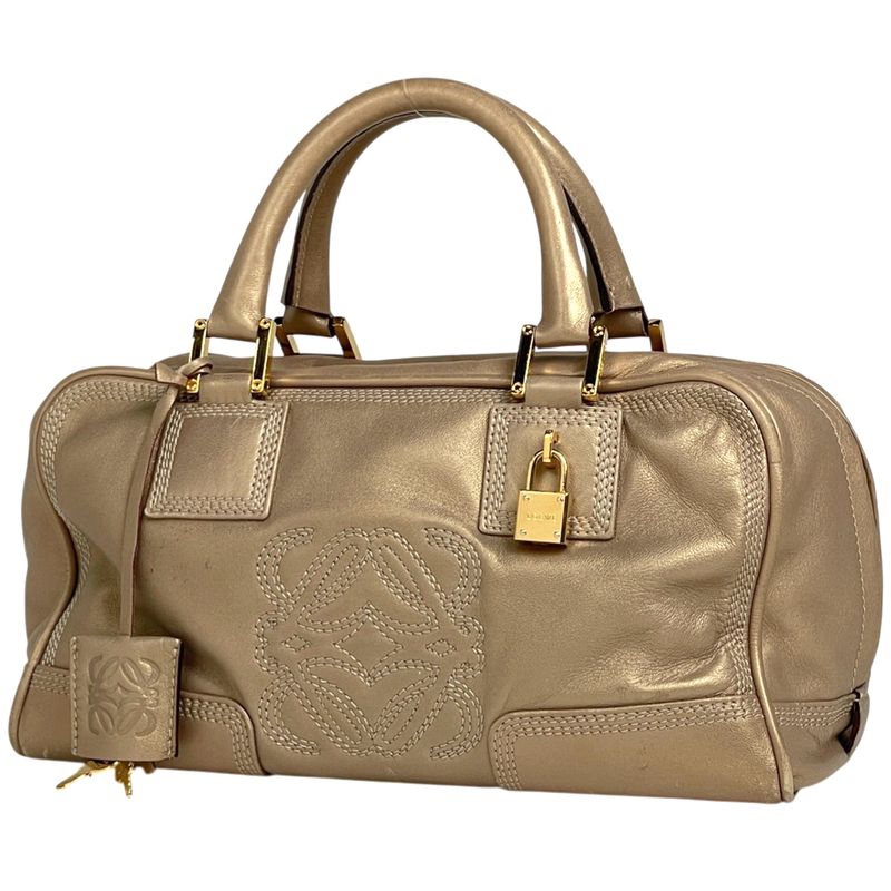 Loewe Amazona 28 Anagram Handbag Leather Gold
