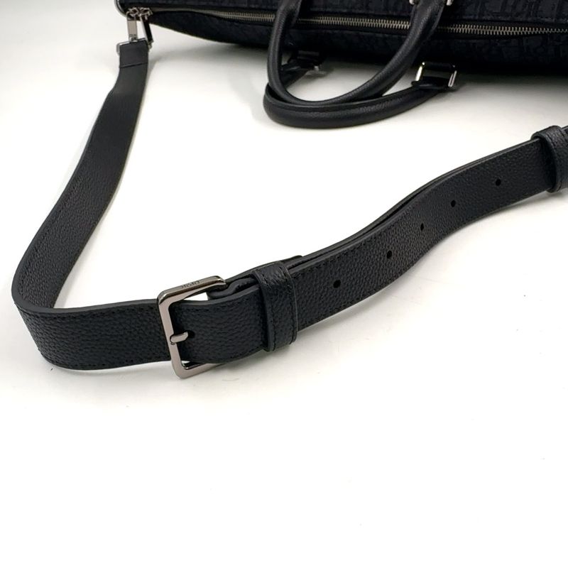 Dior 2-Way Shoulder Cotton Calfskin Black Handbag