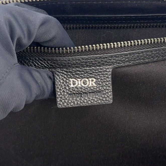 Dior 2-Way Shoulder Cotton Calfskin Black Handbag