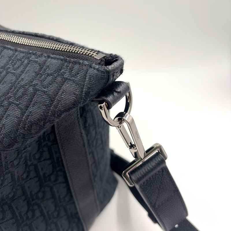 Dior 2-Way Shoulder Cotton Calfskin Black Handbag