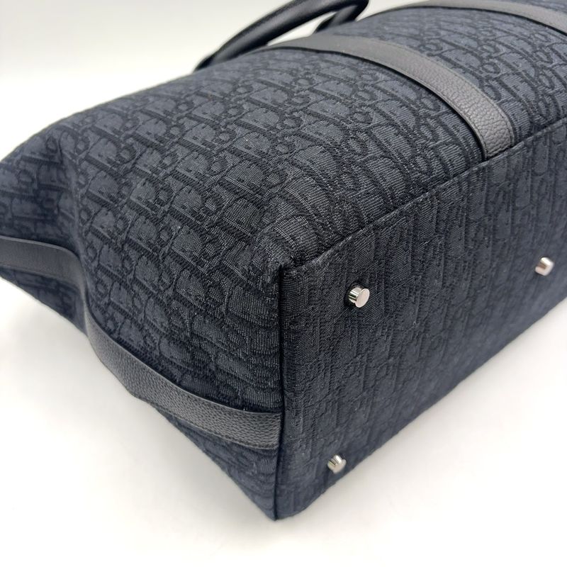 Dior 2-Way Shoulder Cotton Calfskin Black Handbag