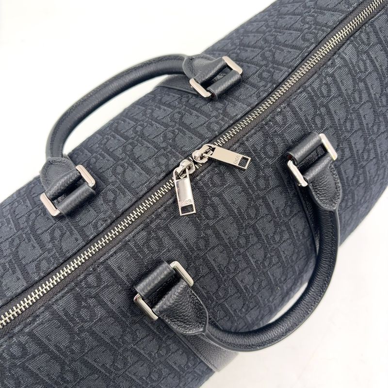 Dior 2-Way Shoulder Cotton Calfskin Black Handbag