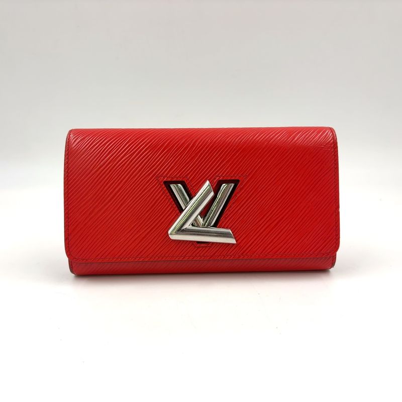 Louis Vuitton Portefeuille Twist Epi Coquelicot Leather Red Bifold Wallet