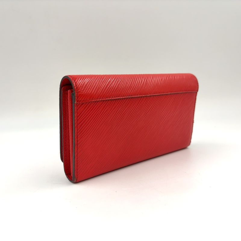 Louis Vuitton Portefeuille Twist Epi Coquelicot Leather Red Bifold Wallet