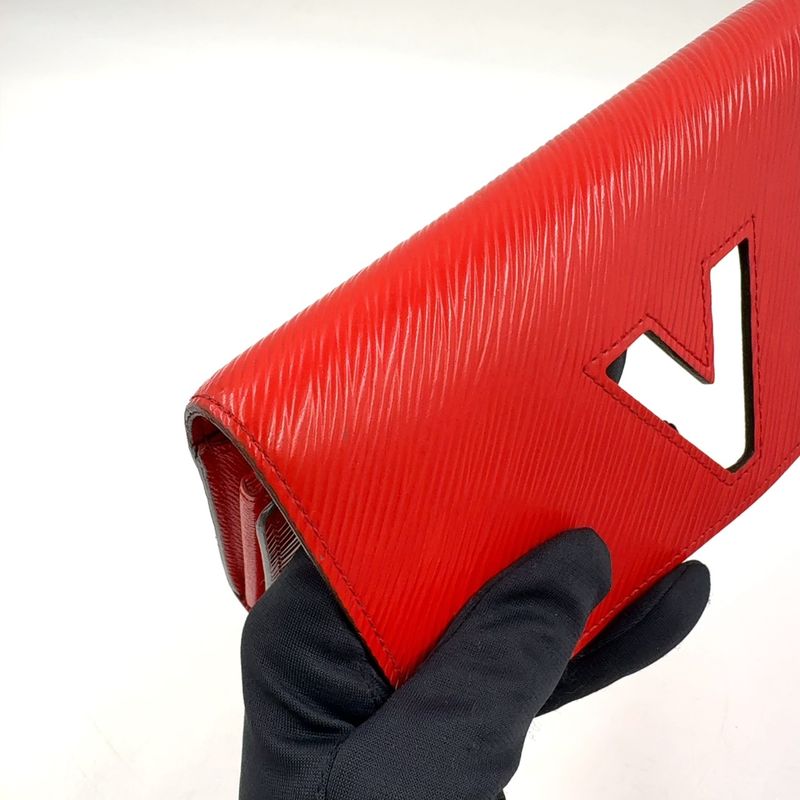 Louis Vuitton Portefeuille Twist Epi Coquelicot Leather Red Bifold Wallet