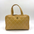 Chanel Wild Stitch Lambskin Yellow Boston Bag Gold
