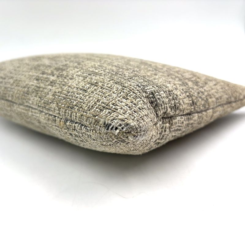 Chanel Deauville Tweed Gray Black Clutch Silver