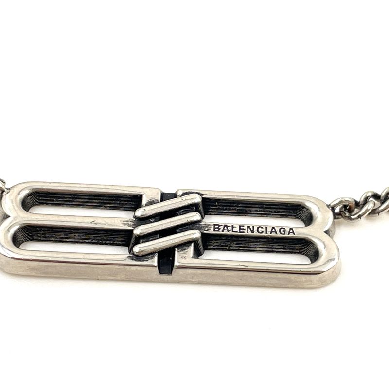 Balenciaga BB Icon Gourmet Adjustable Silver Necklace