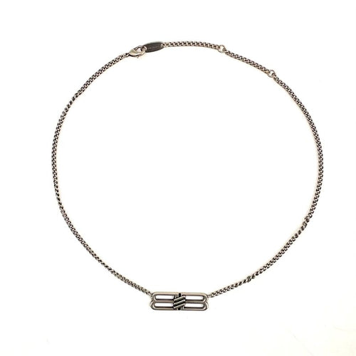 Balenciaga BB Icon Gourmet Adjustable Silver Necklace