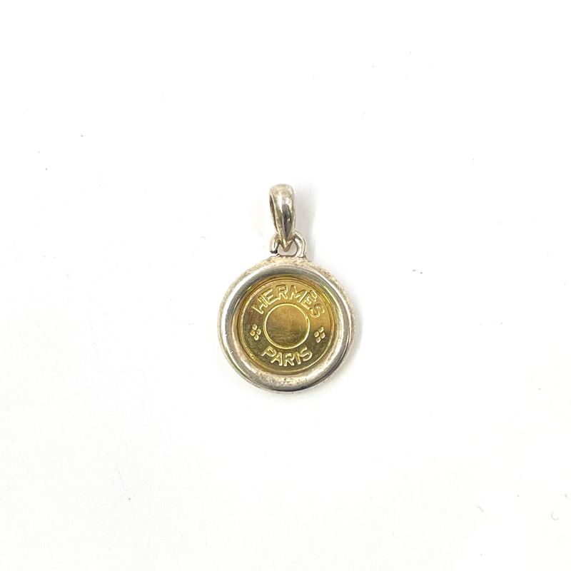 Hermes Yellow Gold Silver Pendant Top